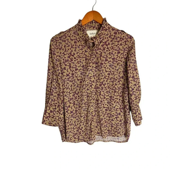 ba&sh Catty Quarter Sleeve Drapey Blouse-sz XS - Picture 3 of 13